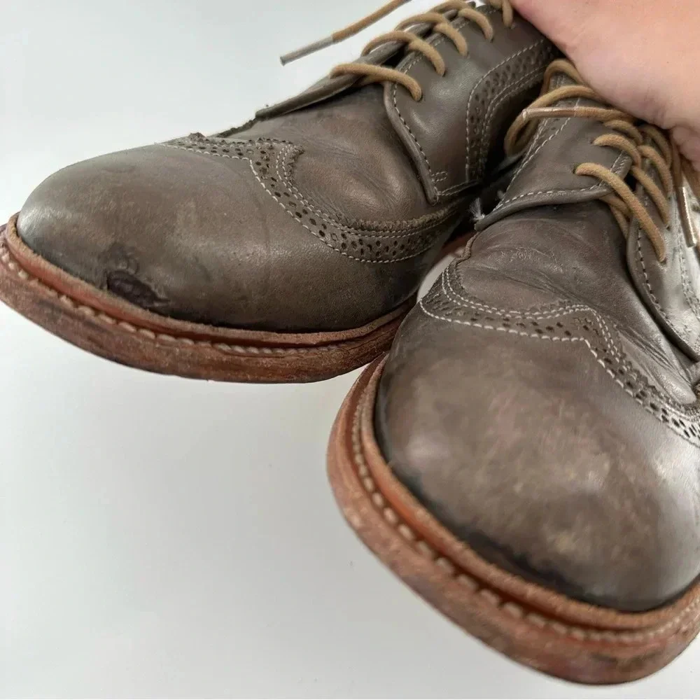 Frye mens derby shoes size 11.5 D taupe brown leather vintage collection